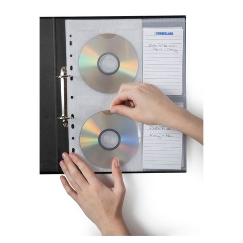 Cumberland CD Storage Pocket A4 With Index Card Pack 10