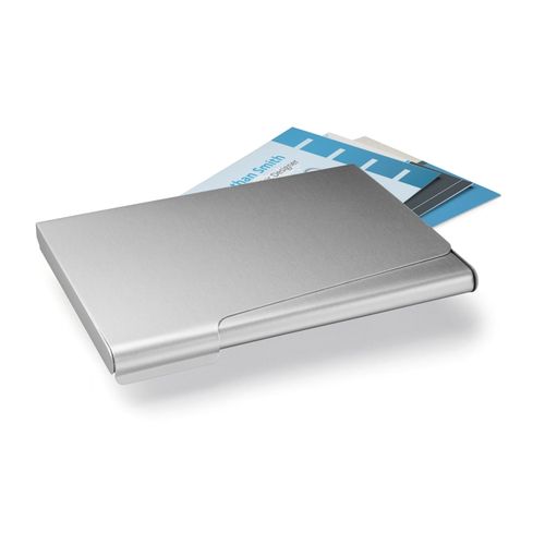 Durable Business Card Box 20 Card Capacity Aluminium