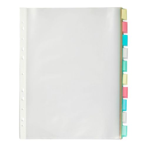 Marbig Divider Copysafe Pocket A4 10 Tab Colour