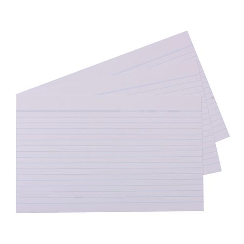 Quill Palm/Study/System Cards Ruled 210gsm 8in x 5in (203 x 127mm) Pack 100 White