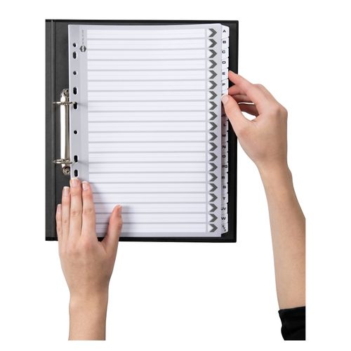 Marbig Indices & Dividers A-Z Tab Reinforced A4 Black