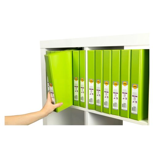 Marbig Clearview Insert Ring Binder A4 25mm 2d Lime