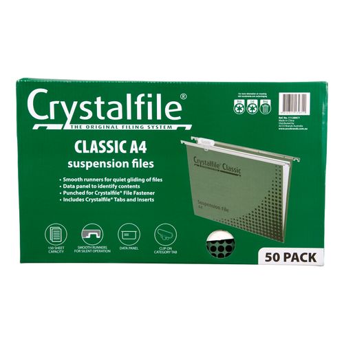 Crystalfile Complete Suspension Files A4 Classic Box 50