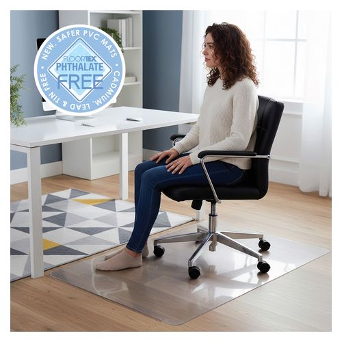 Floortex Chair Mat Multipurpose PVC Hard Floor 75x120cm Rectangle