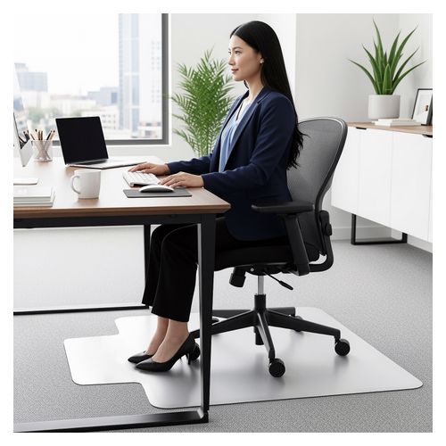 Floortex Chair Mat PVC Standard Pile Carpet 90x121cm Keyhole
