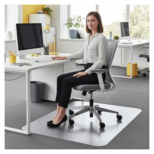Floortex Chair Mat Polycarbonate Deep Pile Carpet 90x120cm Rectangle