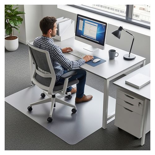 Floortex Chair Mat Polycarbonate Deep Pile Carpet 90x120cm Rectangle