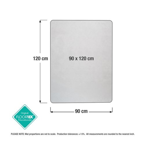 Floortex Chair Mat Polycarbonate Deep Pile Carpet 90x120cm Rectangle