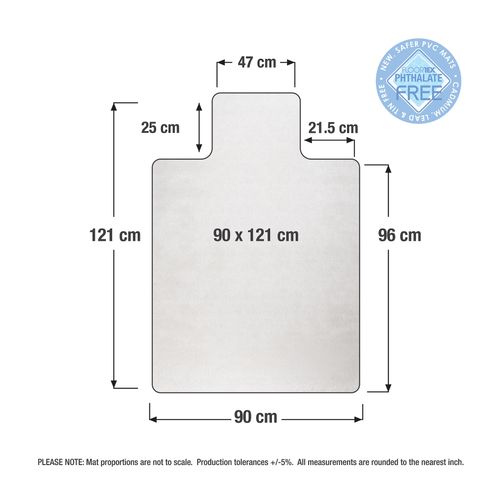Floortex Chair Mat PVC Hard Floor 90x121cm Keyhole