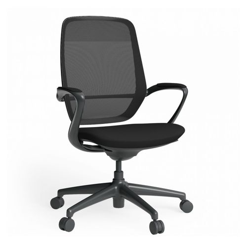 Astral Meeting Chair Black Mesh with Arms