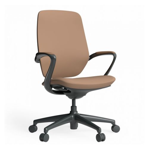 Astral Meeting Chair Tan PU with Arms