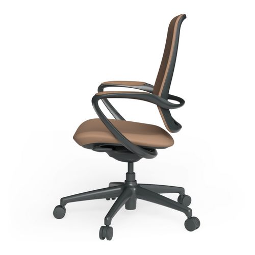 Astral Meeting Chair Tan PU with Arms