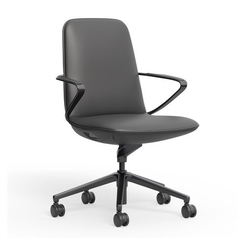 Nico Executive Chair Mid Back Charcoal Leather