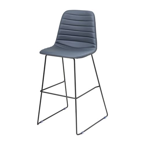 Sofia Barstool Black Sled Base Navy PU