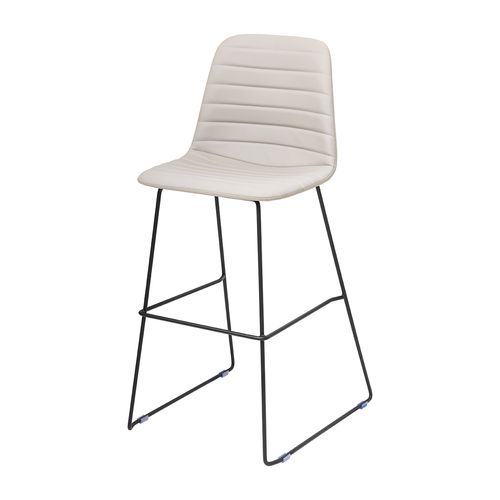 Sofia Barstool Black Sled Base Light Grey PU