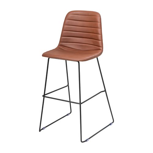 Sofia Barstool Black Sled Base Russet Tan PU