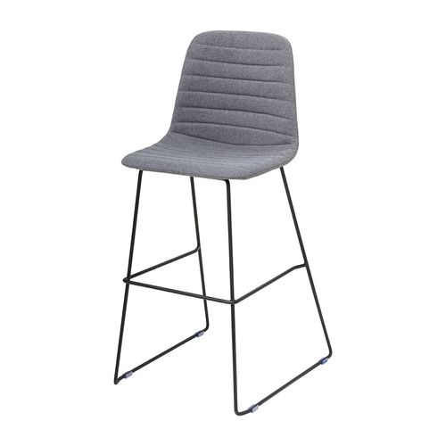 Sofia Barstool Black Sled Base Pewter Fabric