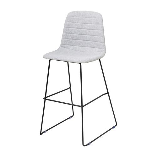 Sofia Barstool Black Sled Base Greymist Fabric