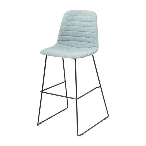 Sofia Barstool Black Sled Base Leaf Fabric