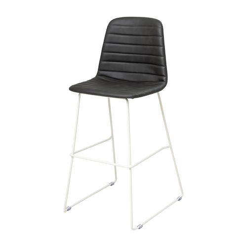 Sofia Barstool White Sled Base Black PU