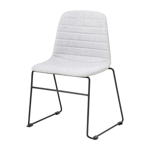 Sofia Chair Black Sled Base Greymist Fabric