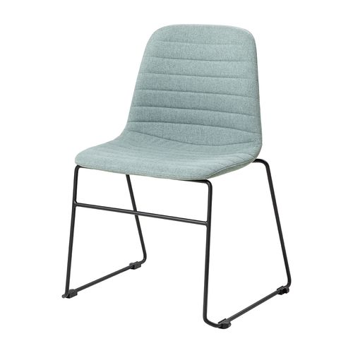 Sofia Chair Black Sled Base Leaf Fabric
