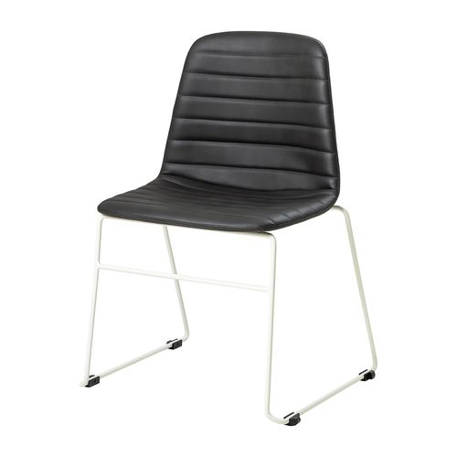 Sofia Chair White Sled Base Black PU