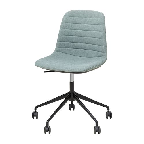 Sofia Chair Black Gas Lift Castor Base Leaf Fabric