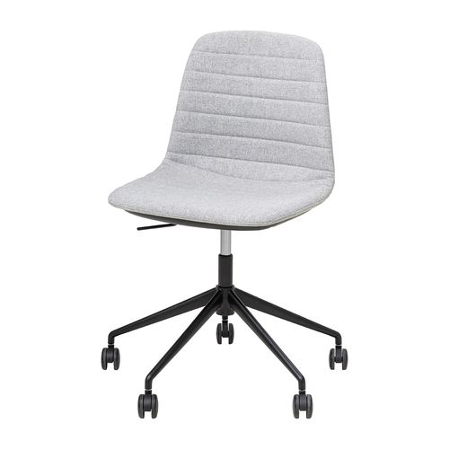 Sofia Chair Black Gas Lift Castor Base with Tilt Greymist Fabric