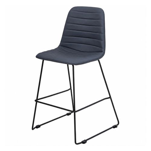 Sofia Kitchen Stool Black Sled Base Navy PU