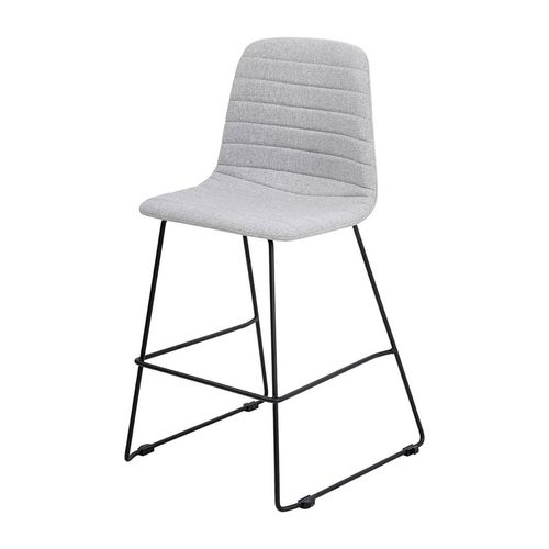 Sofia Kitchen Stool Black Sled Base Greymist Fabric