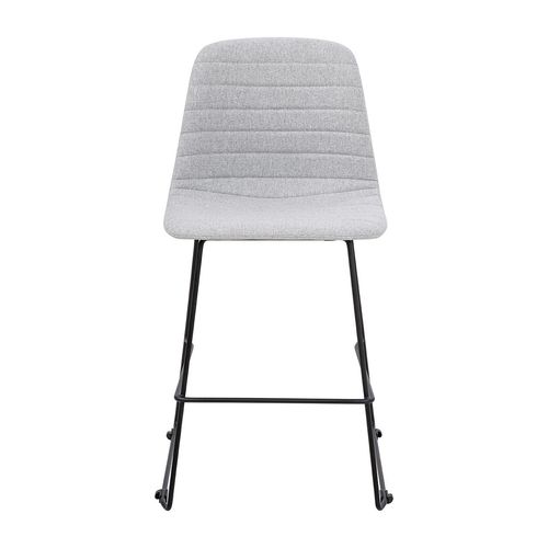 Sofia Kitchen Stool Black Sled Base Greymist Fabric