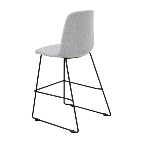 Sofia Kitchen Stool Black Sled Base Greymist Fabric