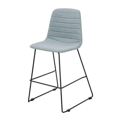 Sofia Kitchen Stool Black Sled Base Leaf Fabric