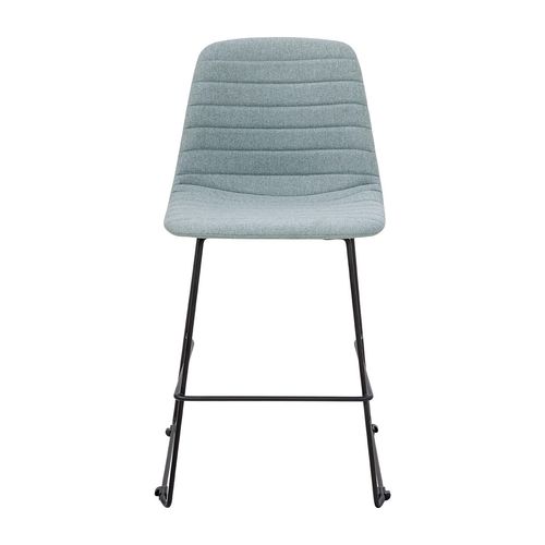 Sofia Kitchen Stool Black Sled Base Leaf Fabric