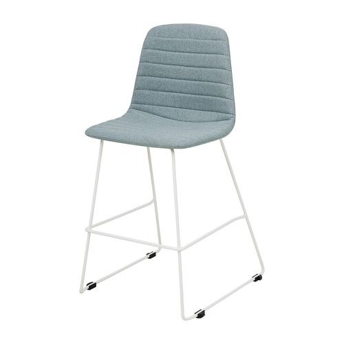 Sofia Kitchen Stool White Sled Base Leaf Fabric