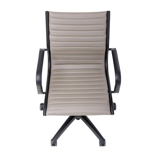 Metro Executive Midback Chair Black Base with Arms Camel PU