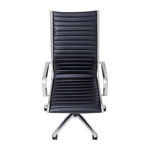 Metro Executive Highback Chair Chrome Base with Arms Black PU