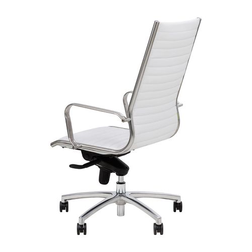 Metro Executive Highback Chair Chrome Base with Arms White PU