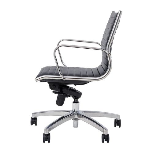 Metro Executive Midback Chair Chrome Base with Arms Black PU