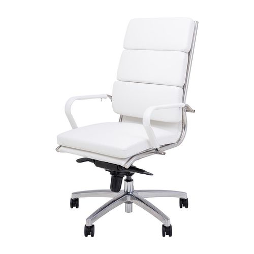 Mode Executive Chair High Back with Arms Chrome Base White PU