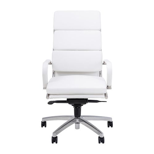 Mode Executive Chair High Back with Arms Chrome Base White PU