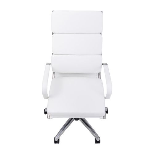 Mode Executive Chair High Back with Arms Chrome Base White PU