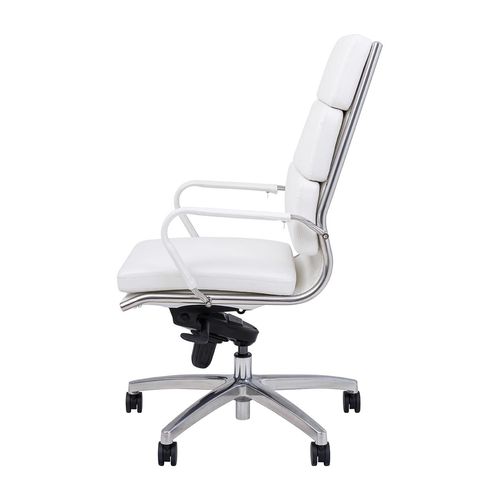 Mode Executive Chair High Back with Arms Chrome Base White PU