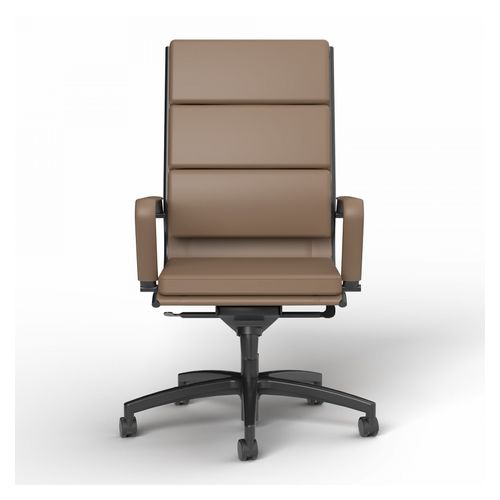 Mode Executive Chair High Back with Arms Black Base Chocolate PU
