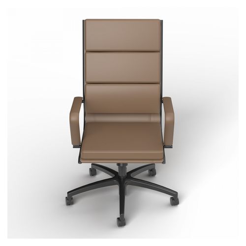 Mode Executive Chair High Back with Arms Black Base Chocolate PU