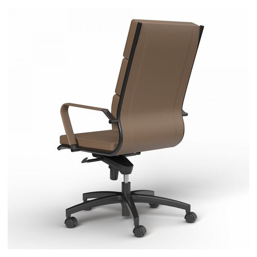 Mode Executive Chair High Back with Arms Black Base Chocolate PU