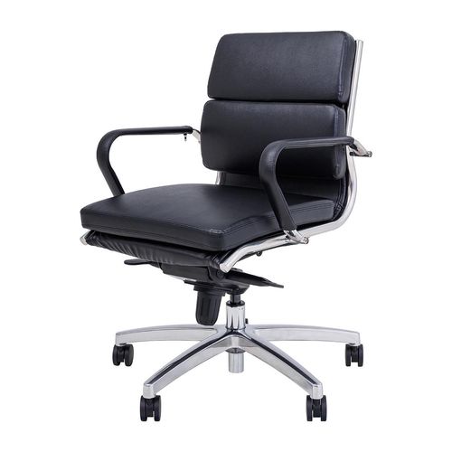 Mode Executive Chair Mid Back with Arms Chrome Base Black PU