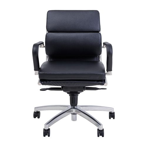Mode Executive Chair Mid Back with Arms Chrome Base Black PU