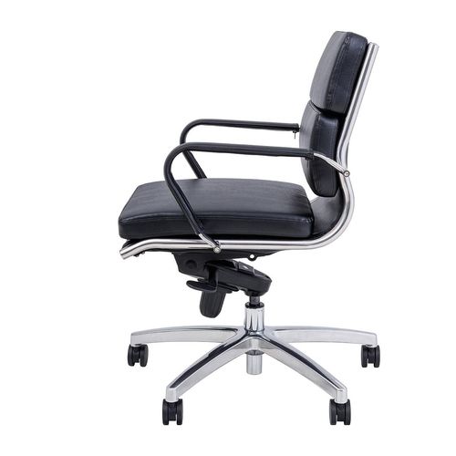 Mode Executive Chair Mid Back with Arms Chrome Base Black PU